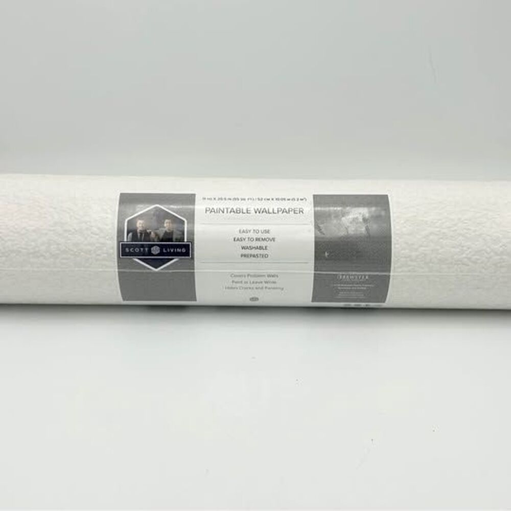 Scott Living Paintable Wallpaper Prepasted Washable 55 sq ft